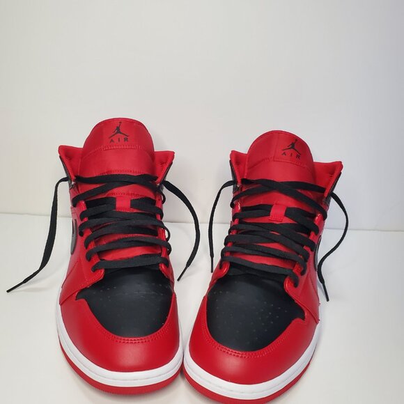 Pre-Loved Nike Air Jordan 1 Mid Reverse Bred Size 12 554724-660 - Picture 4 of 13